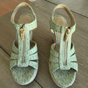 Michael Kors Mint Green Wedge Sandals